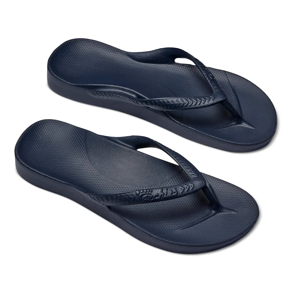 Archies Arch Support Flip Flops/Thongs - Navy