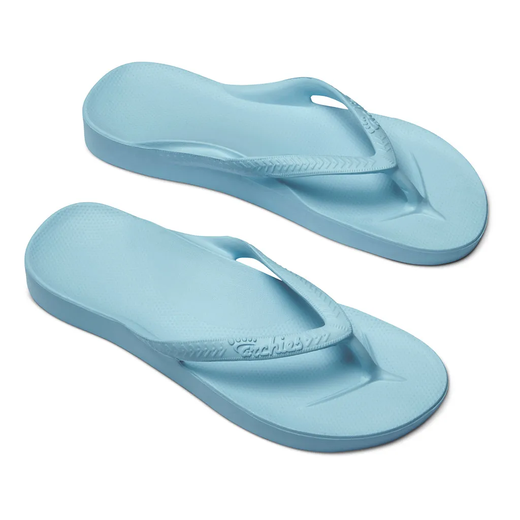 Archies Arch Support Flip Flops/Thongs - Sky Blue