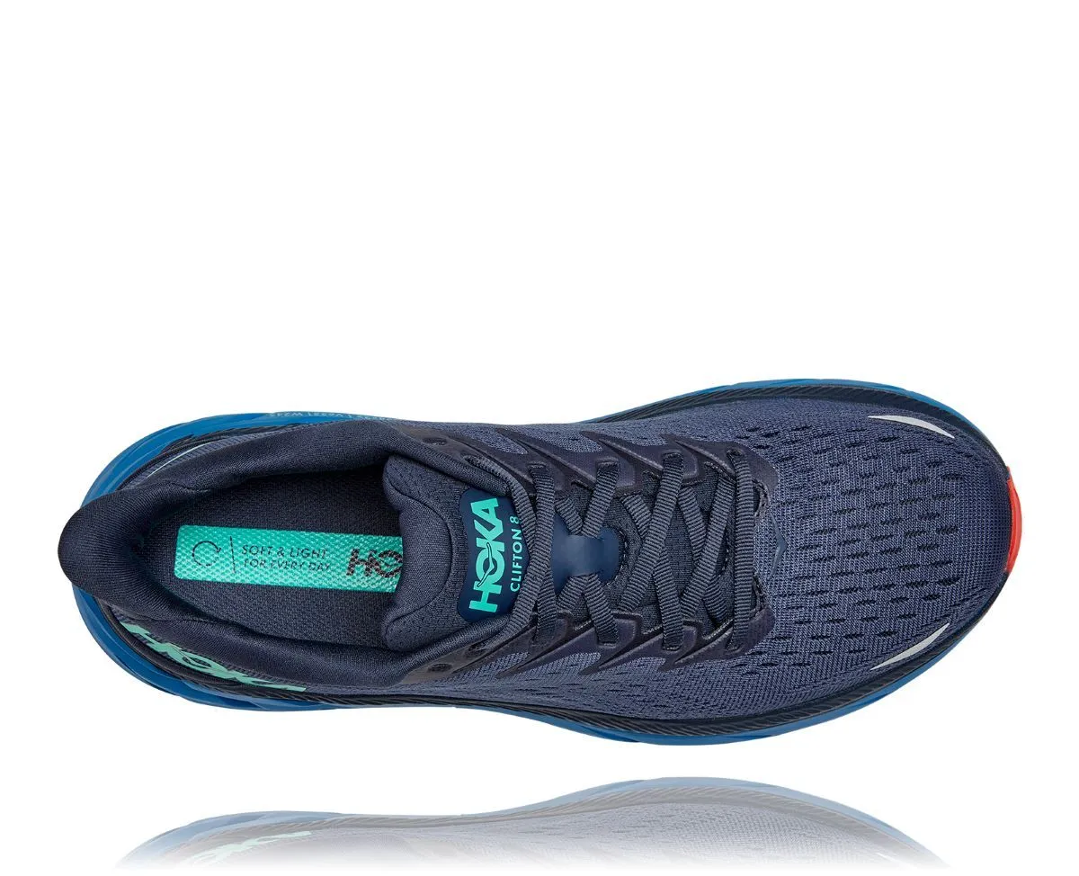 'HOKA' Men's Clifton 8 - Outer Space / Vallarta Blue (Wide)